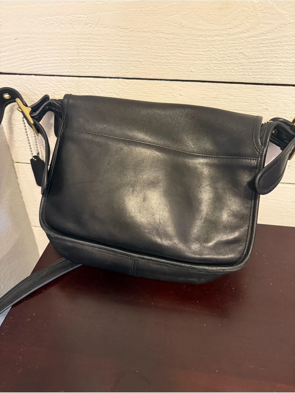 🖤✨ Coach Black Leather Shoulder Bag | Classic Flap Handbag ✨🖤